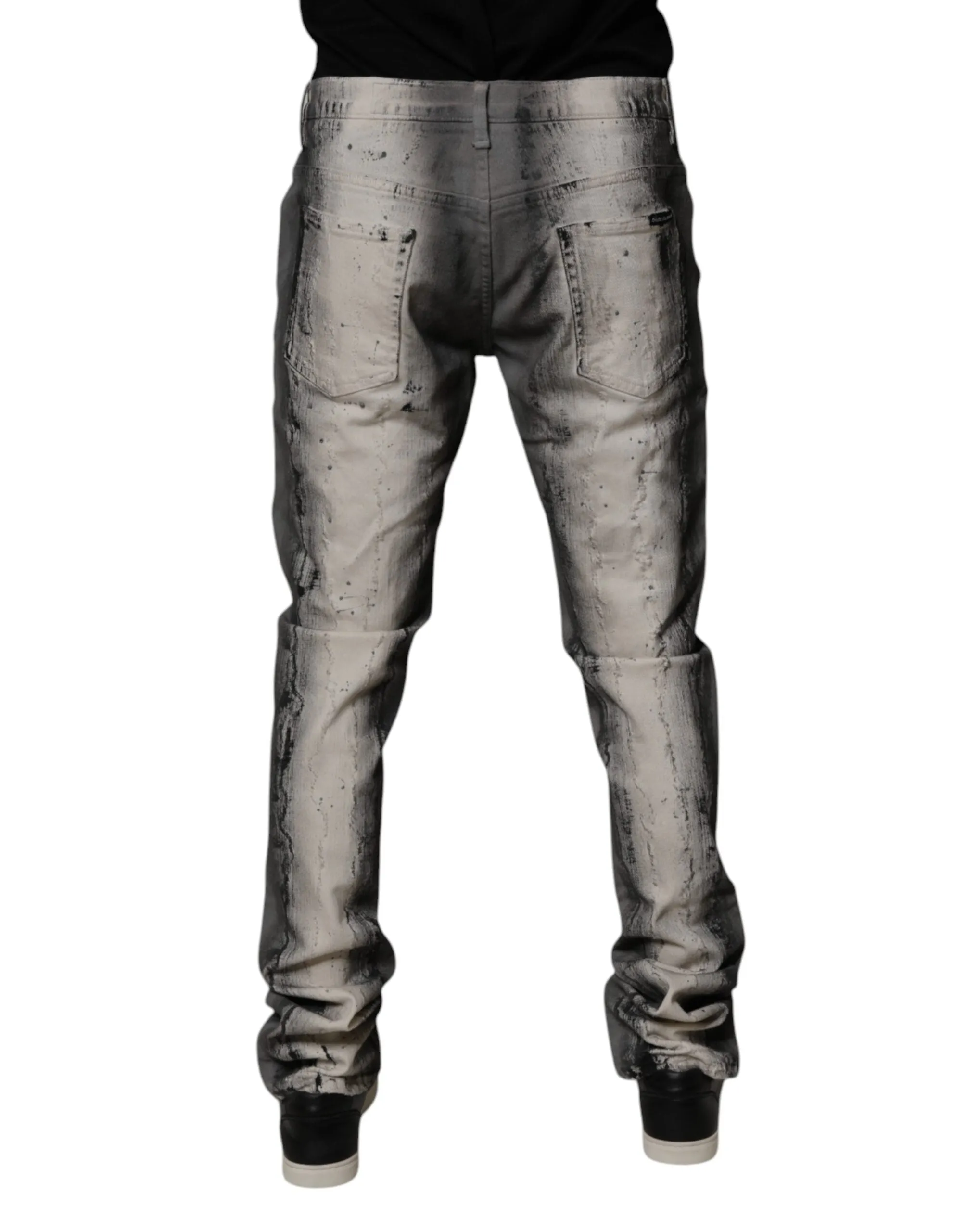 Dolce & Gabbana Tie Dye Cotton Skinny Men blue Men's Jeans