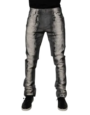 Dolce & Gabbana Tie Dye Cotton Skinny Men blue Men's Jeans
