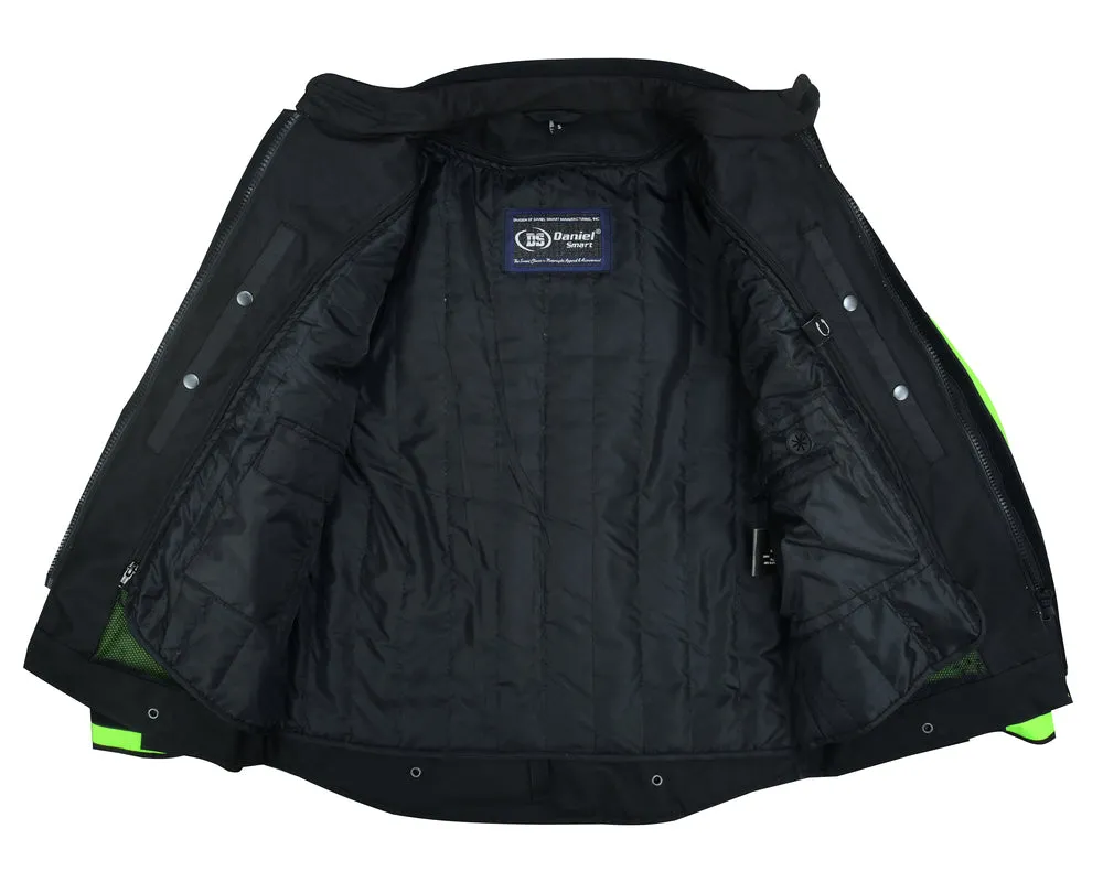DS 4-Season Hi-Vis Mens Textile Motorycyle Jacket  Waterproof & Ventilated