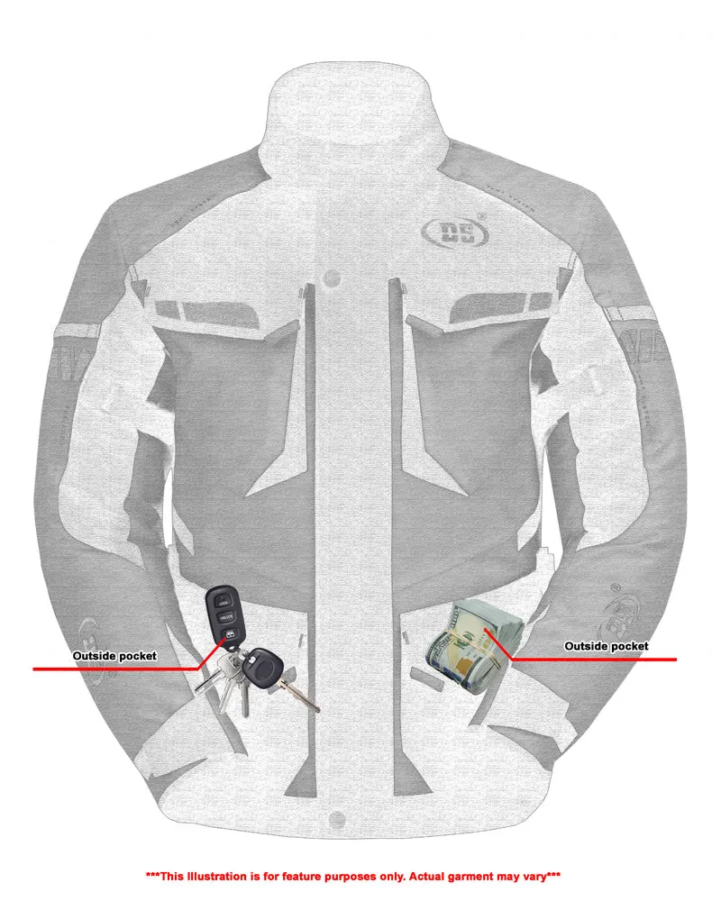 DS 4-Season Hi-Vis Mens Textile Motorycyle Jacket  Waterproof & Ventilated