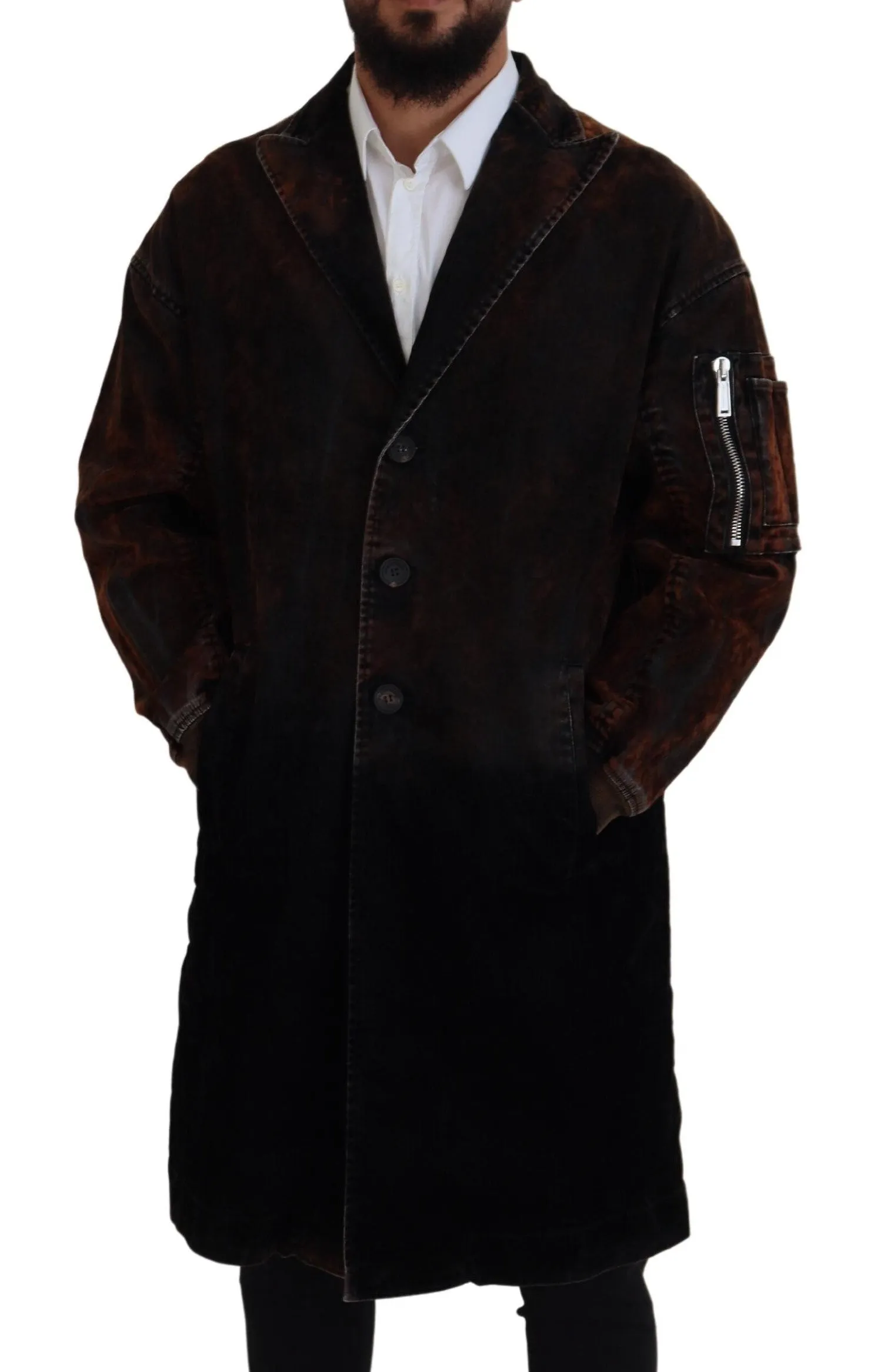 Dsqua²  Full Button Men Long Coat Cotton Men's Jacket