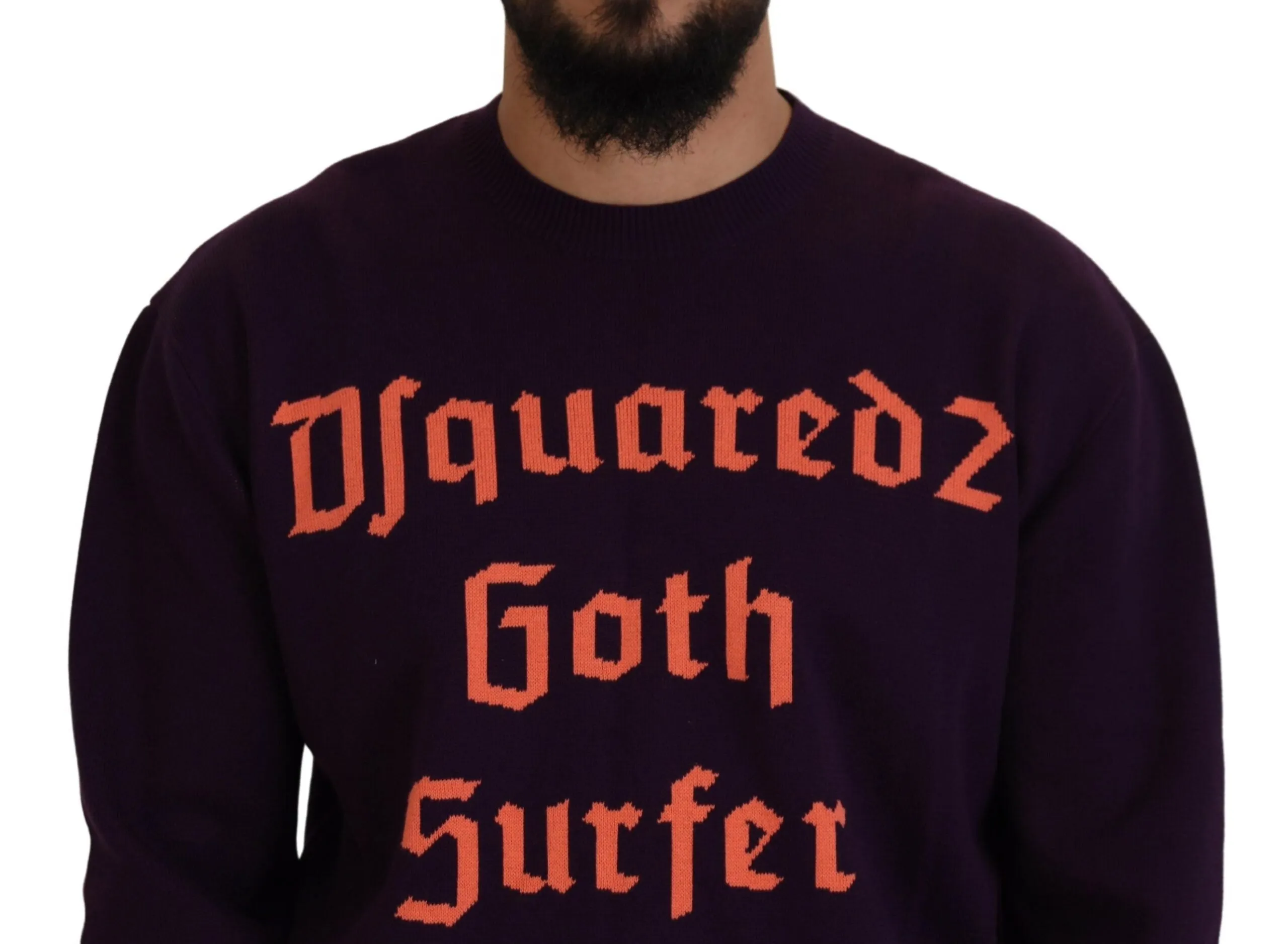 Dsquared² Cotton Printed Men Pullover Men's Sweater (Pre-Owned)