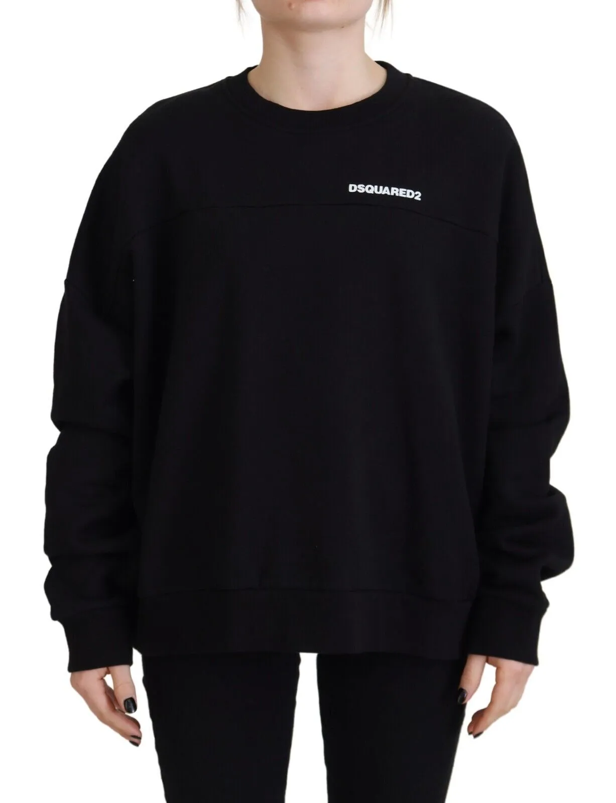 Dsquared² Cotton Printed Women Long Sleeve Women's Sweater (Pre-Owned)