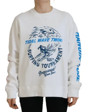 Dsquared² Cotton Printed Women Long Sleeve Women's Sweater (Pre-Owned)