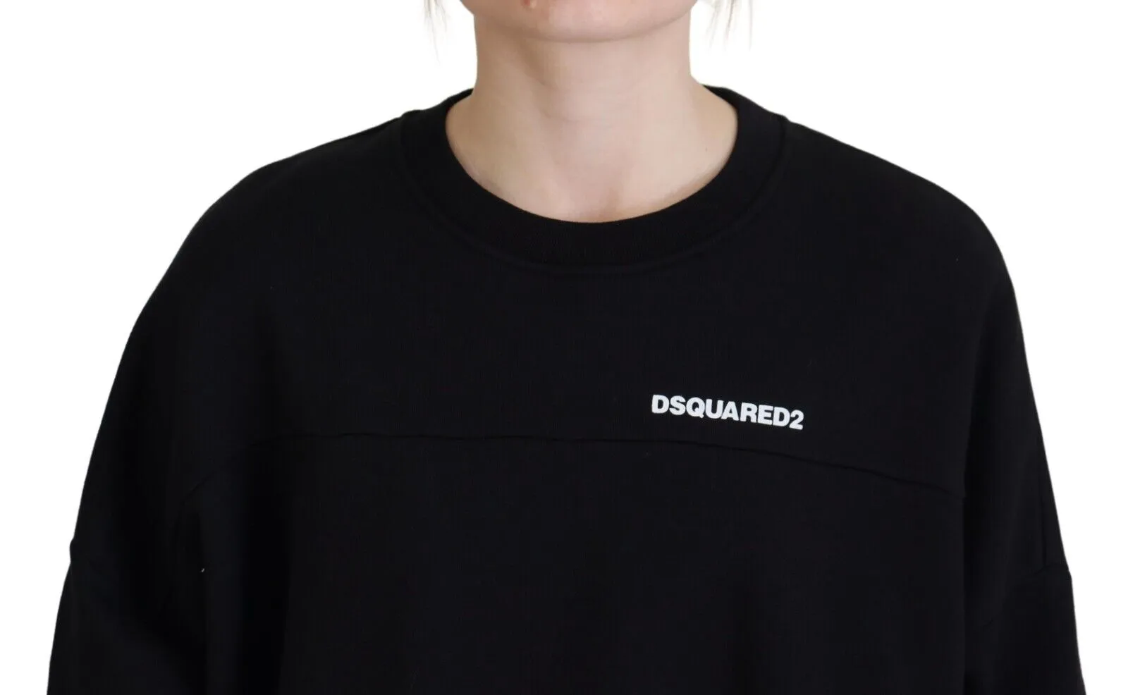 Dsquared² Cotton Printed Women Long Sleeve Women's Sweater (Pre-Owned)