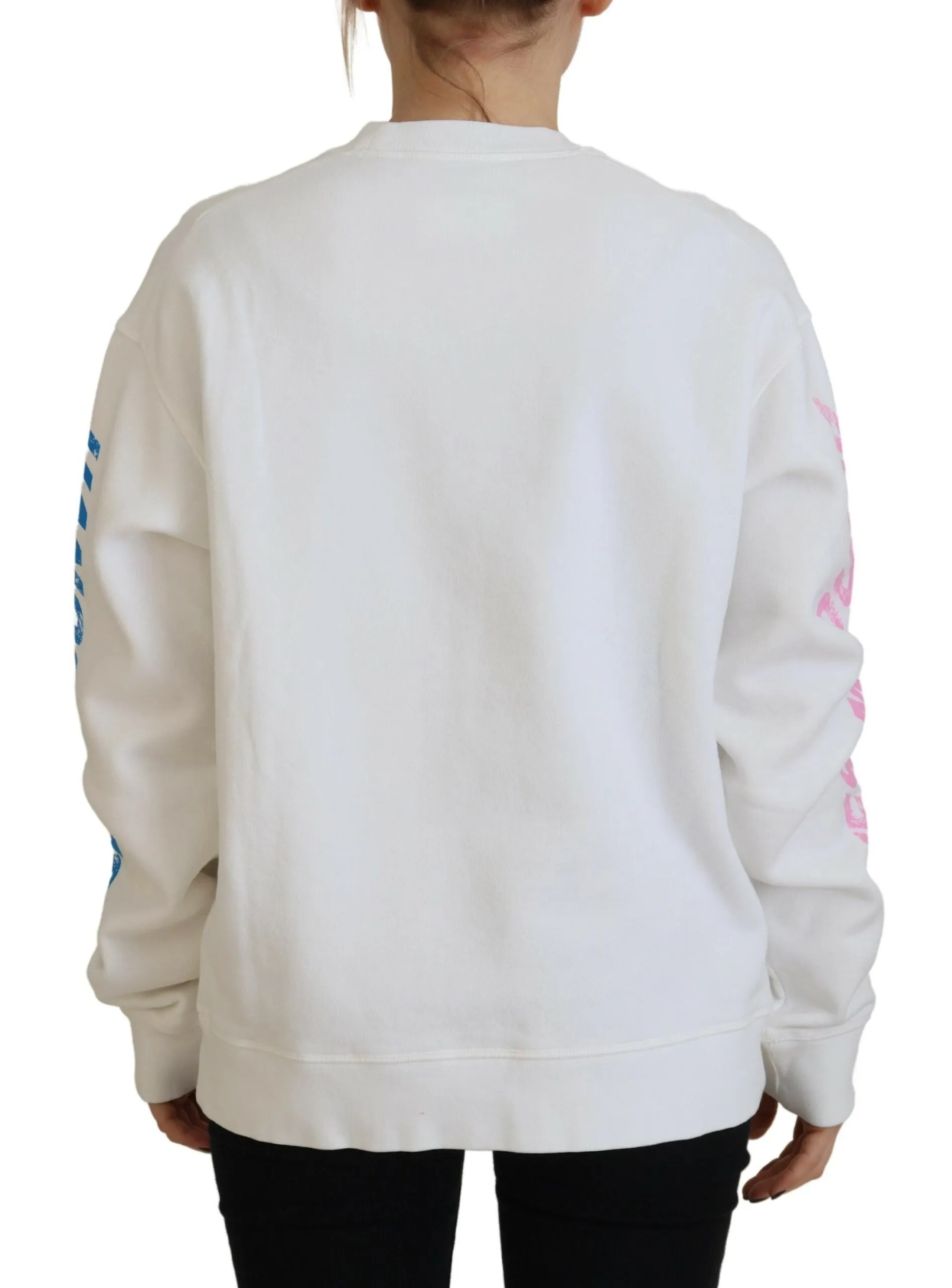 Dsquared² Cotton Printed Women Long Sleeve Women's Sweater (Pre-Owned)