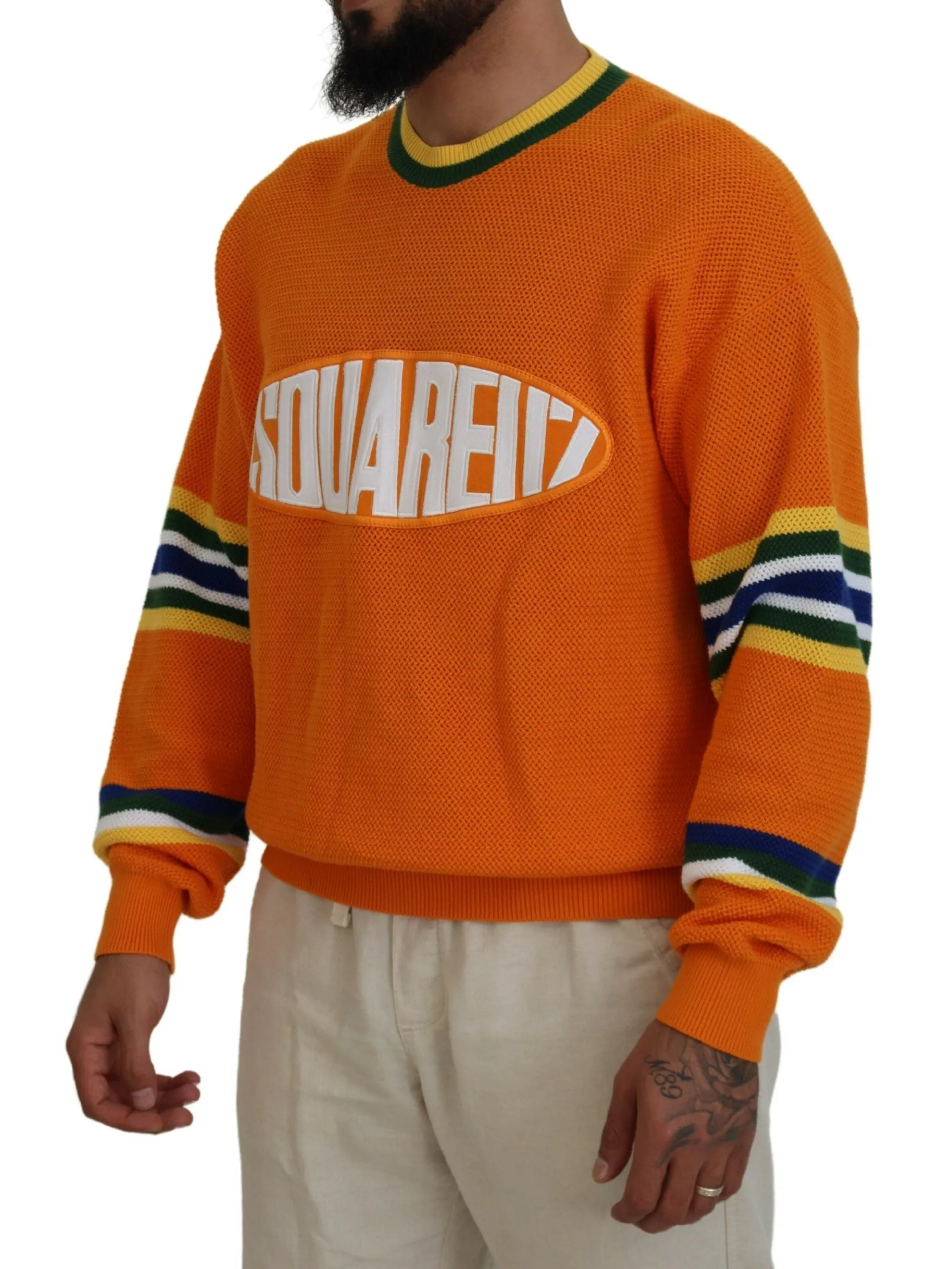 Dsquared² Printed Long Sleeves Men Pullover Men's Sweater (Pre-Owned)