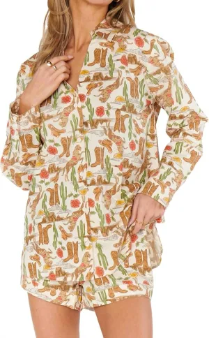 Early Riser Pj Set In Rodeo Escape