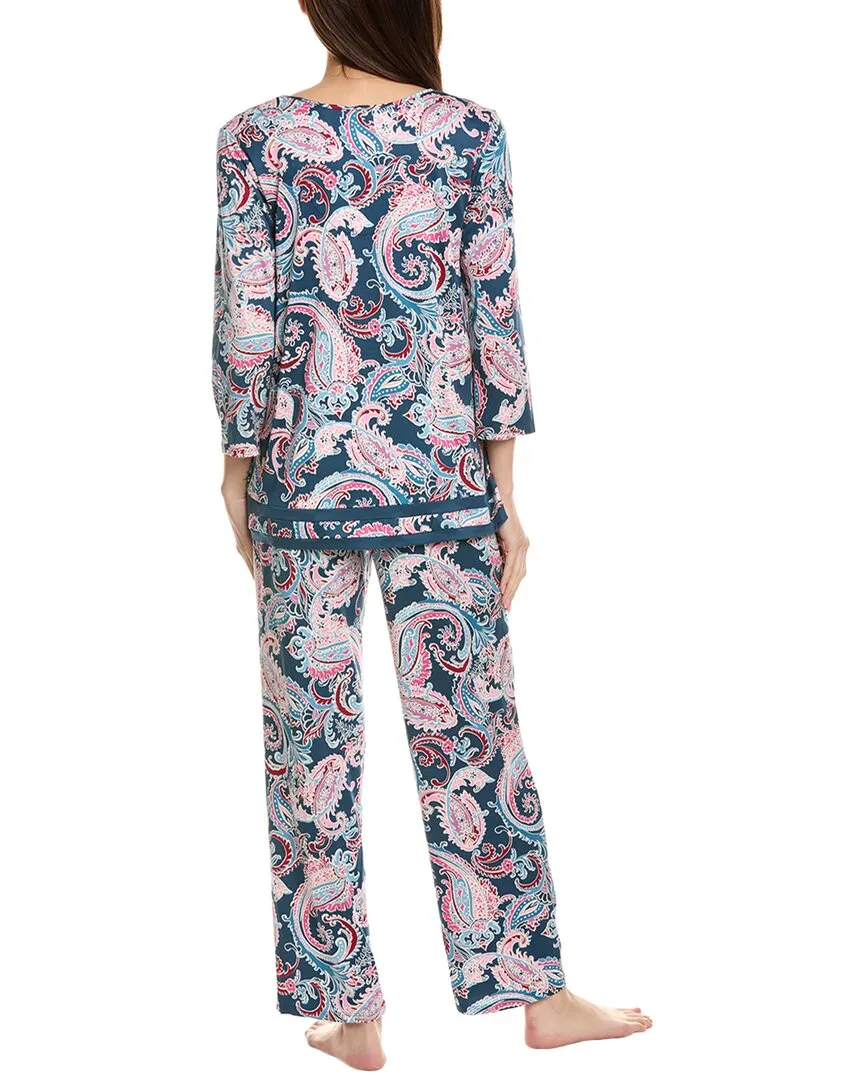 Ellen Tracy 2pc Top & Pant Pajama Set