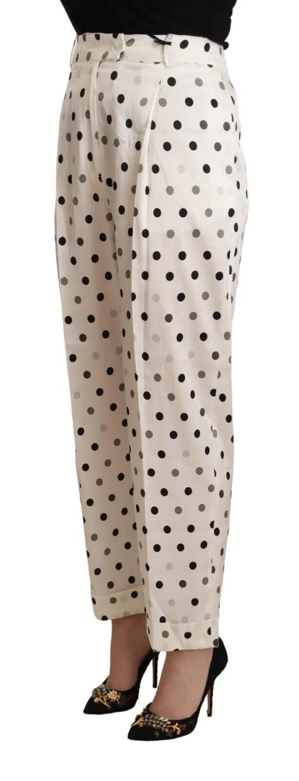 Ermanno Scervino  Polka Dotted High Waist Tape Women's Pants