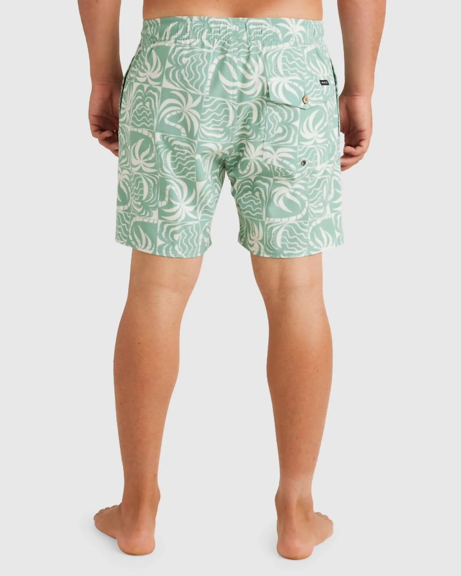 Exotica Elastic Swim Boardshort In Granite Green