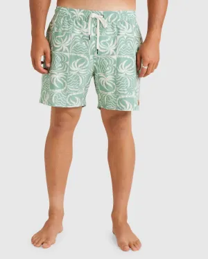 Exotica Elastic Swim Boardshort In Granite Green