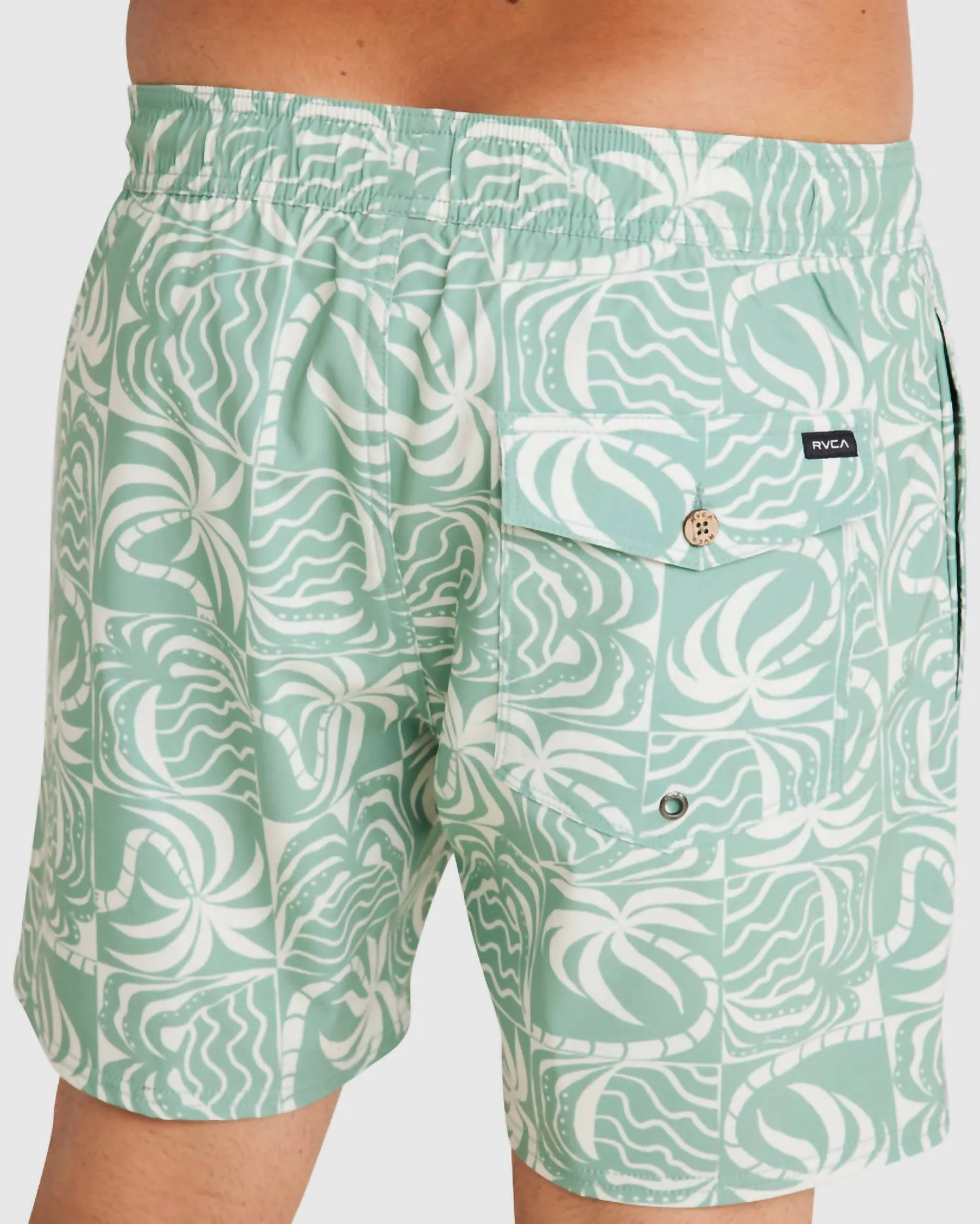 Exotica Elastic Swim Boardshort In Granite Green