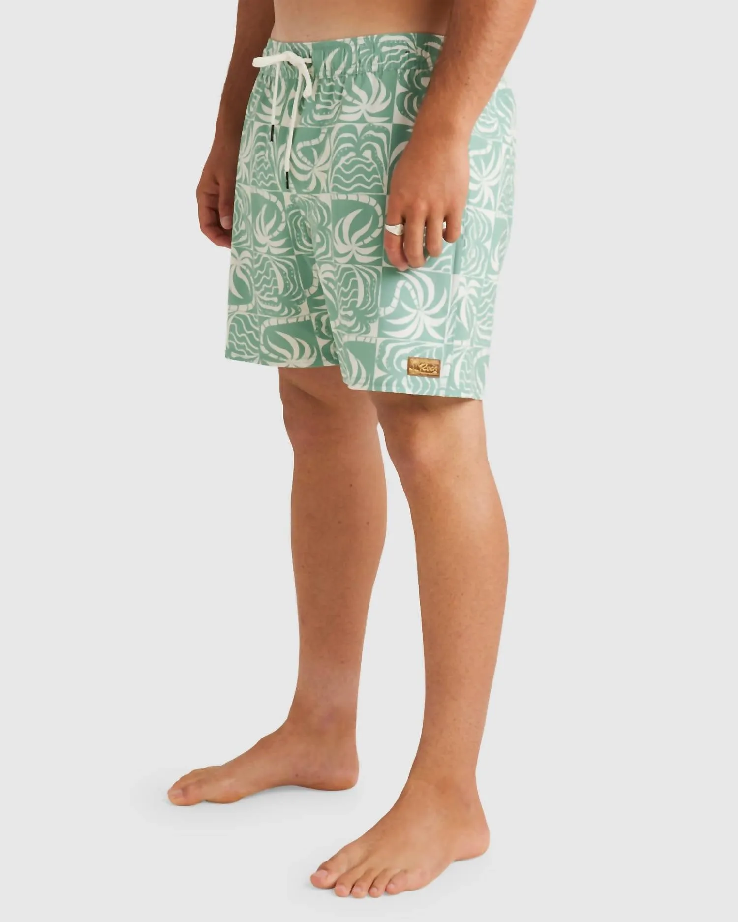 Exotica Elastic Swim Boardshort In Granite Green