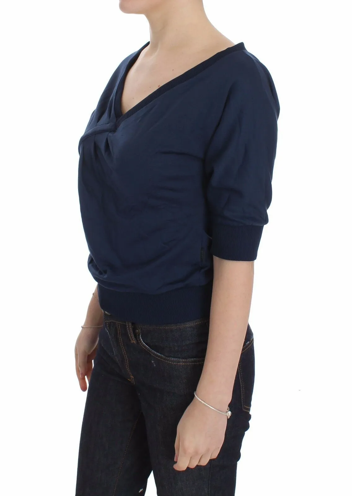 Exte  Cotton Top Pullover Deep V-neck Women Women's Sweater