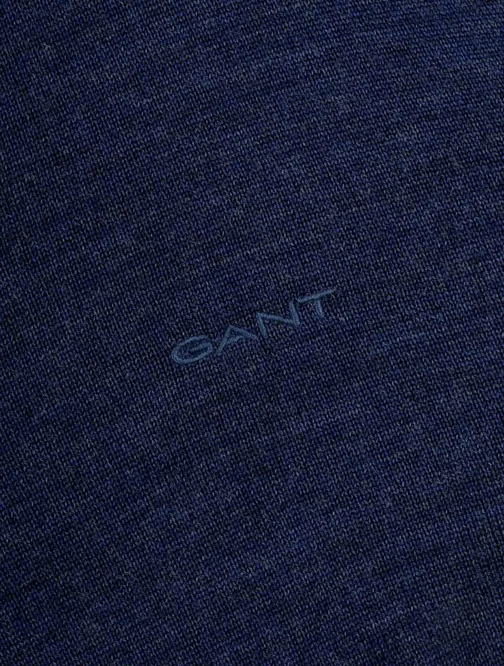 Extra Fine Merino Wool Half Zip Marine Melange