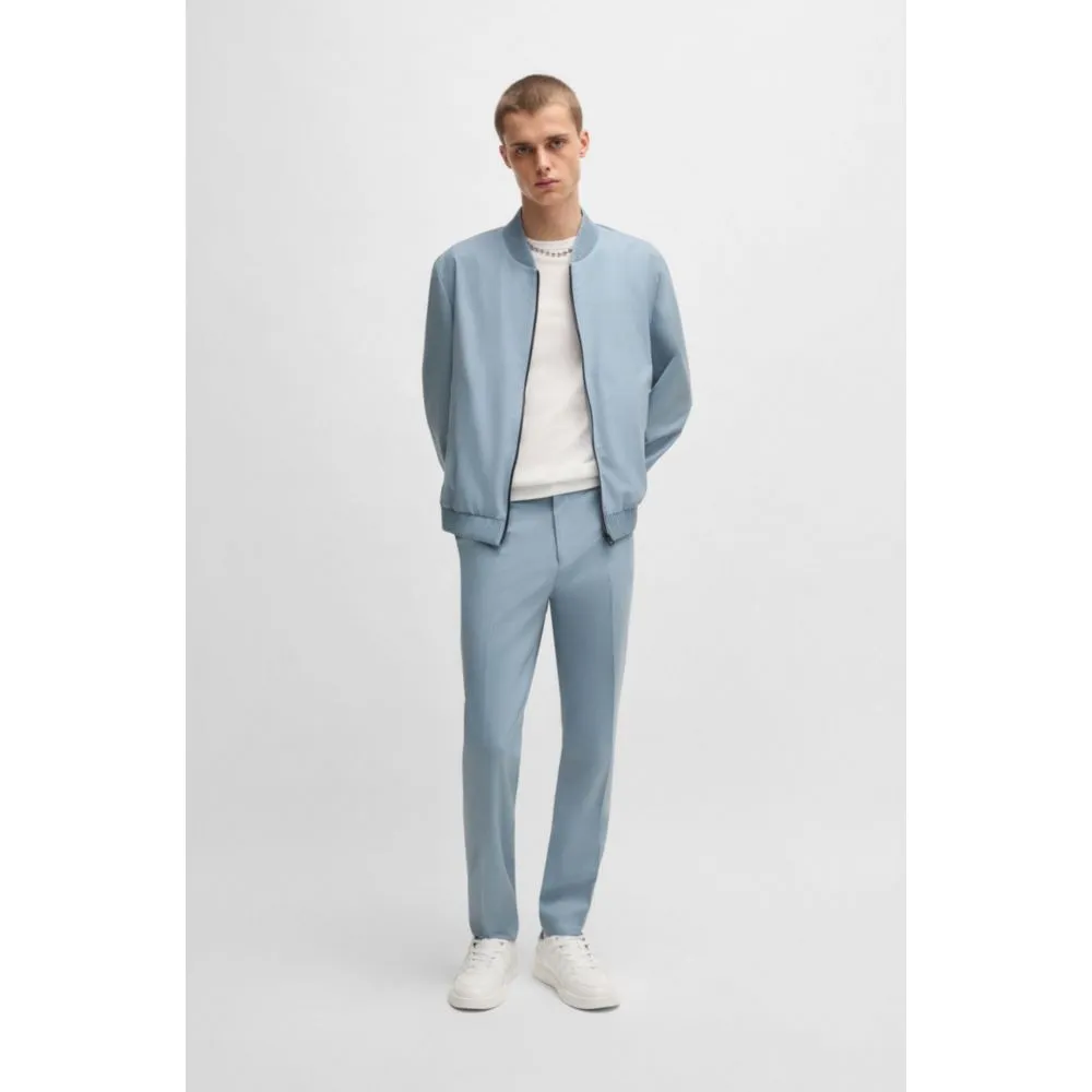 Extra-slim-fit trousers in wool stretch poplin
