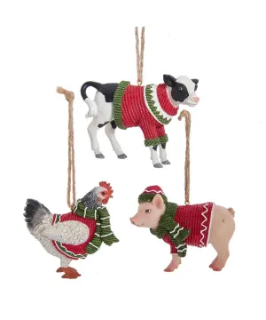 Farm Animal with Scarf and Sweater - Single, Various Species