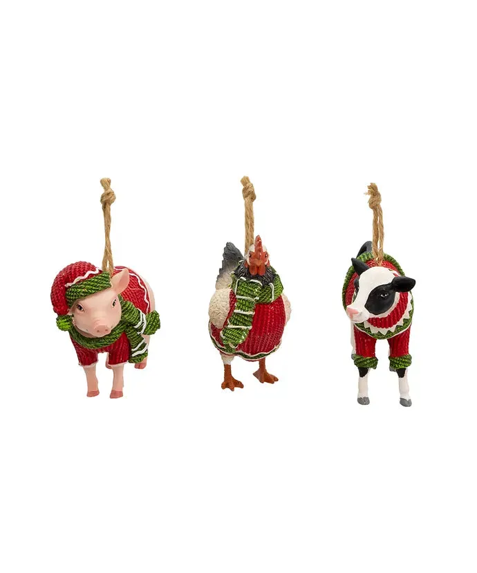 Farm Animal with Scarf and Sweater - Single, Various Species