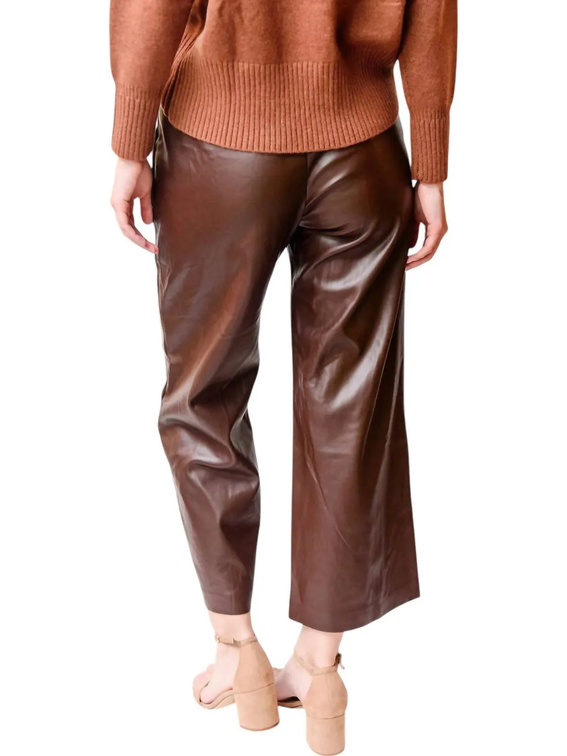 Faux Leather Pants In Chocolate