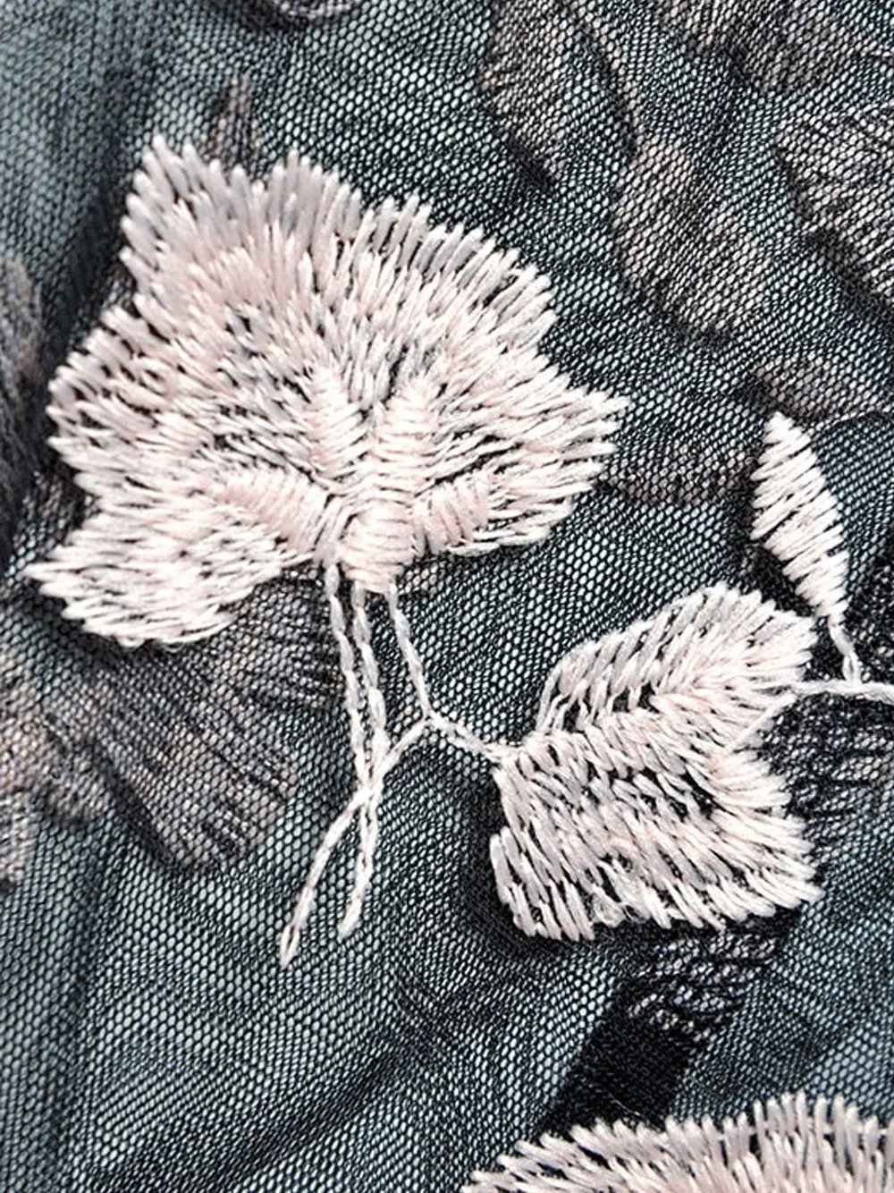 Feathers Embroidery Vintage Blouse   Shorts Set