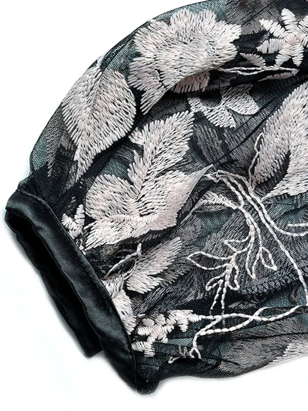 Feathers Embroidery Vintage Blouse   Shorts Set