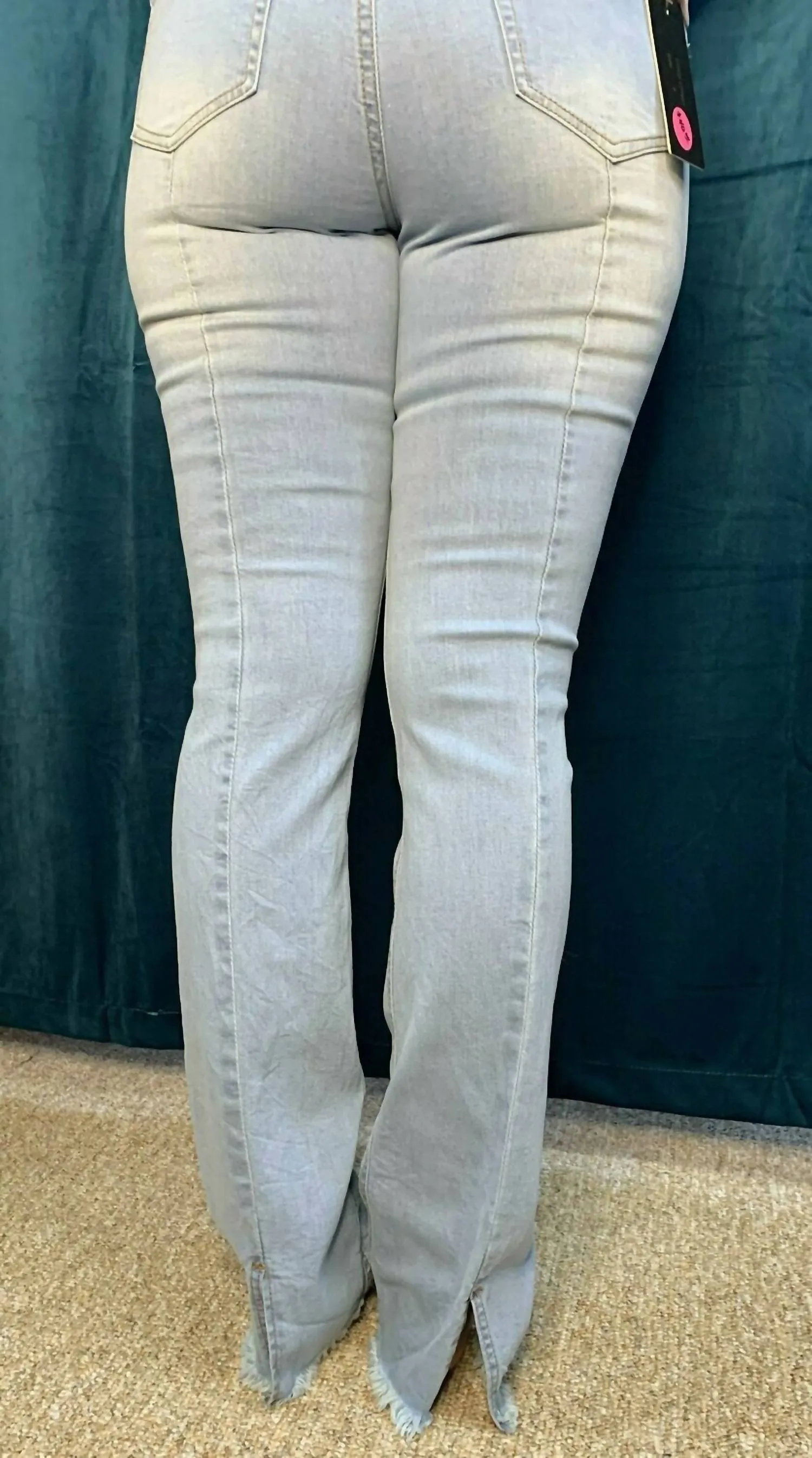 Frayed/split Hem Jean In Antique Wash