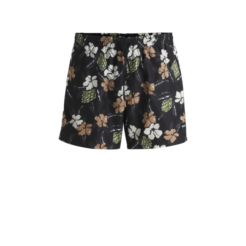 Fully lined swim shorts with seasonal print