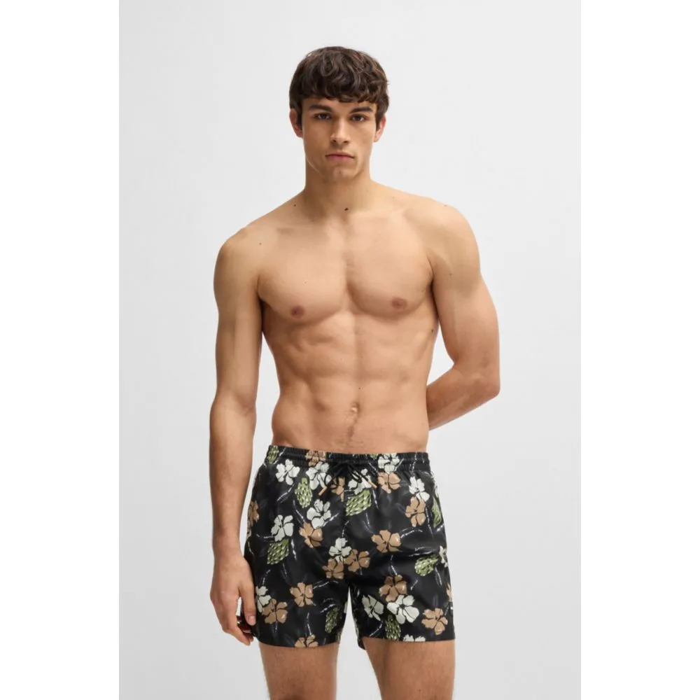 Fully lined swim shorts with seasonal print