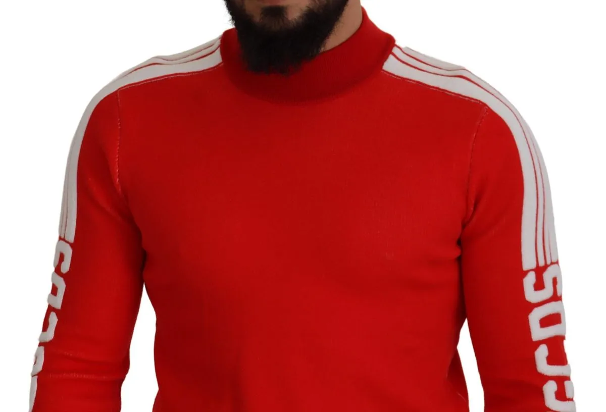 GCDS  Wool Logo Printed Crew Neck Men Pullover Men's Sweater