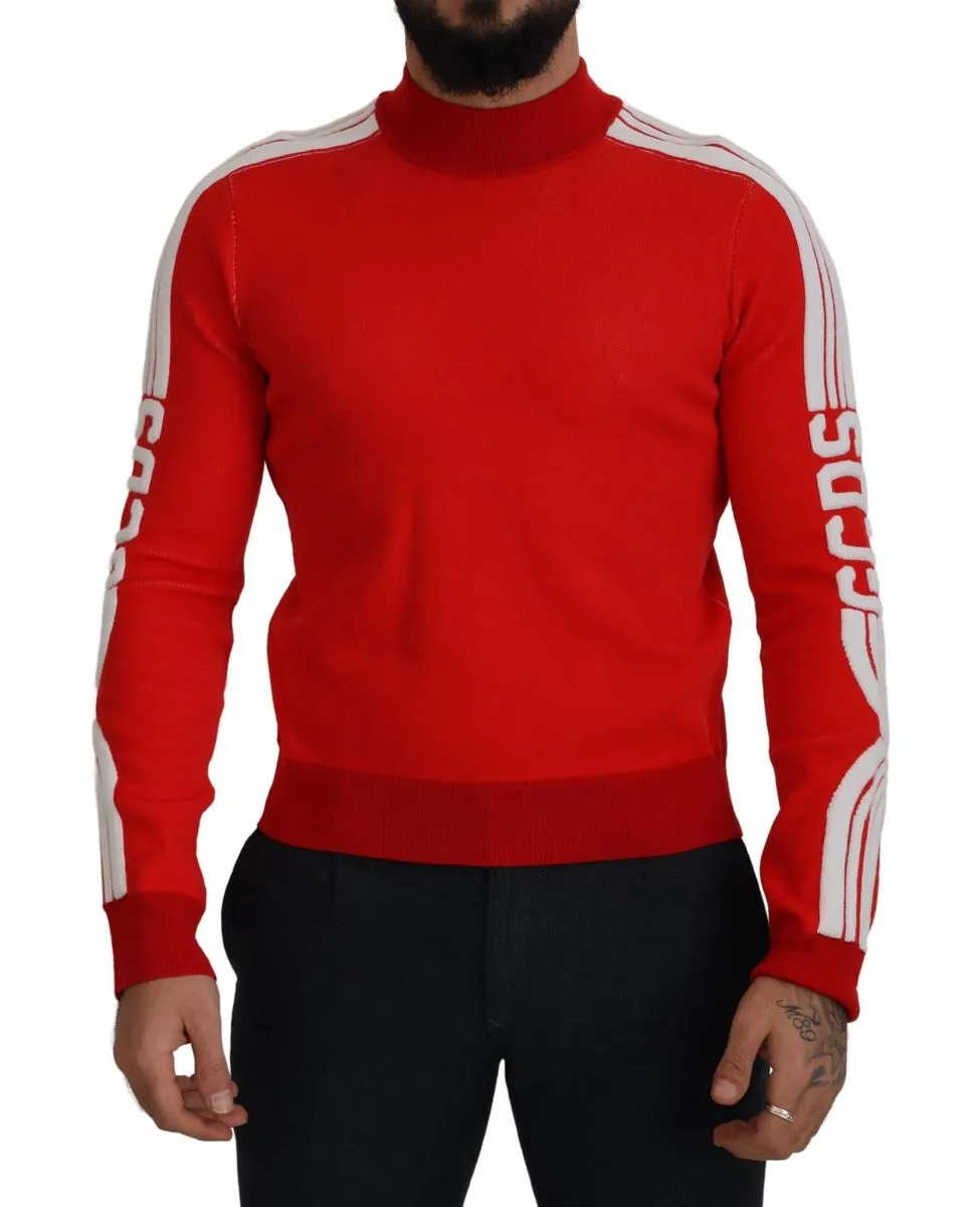 GCDS  Wool Logo Printed Crew Neck Men Pullover Men's Sweater