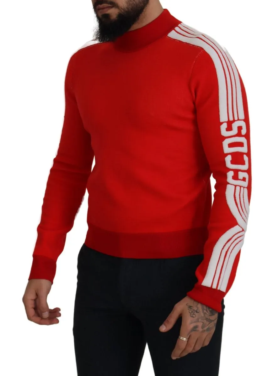 GCDS  Wool Logo Printed Crew Neck Men Pullover Men's Sweater