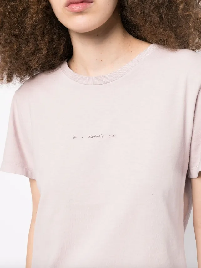 Golden Goose Pale pink T-shirt with lettering on the front