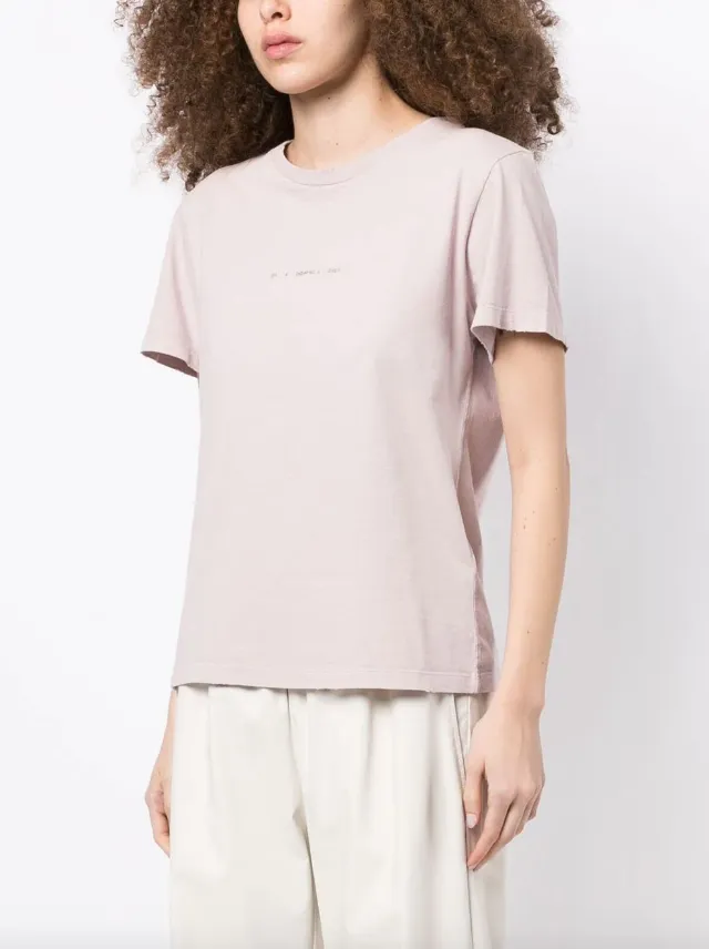 Golden Goose Pale pink T-shirt with lettering on the front