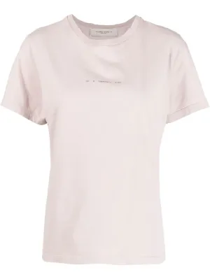 Golden Goose Pale pink T-shirt with lettering on the front