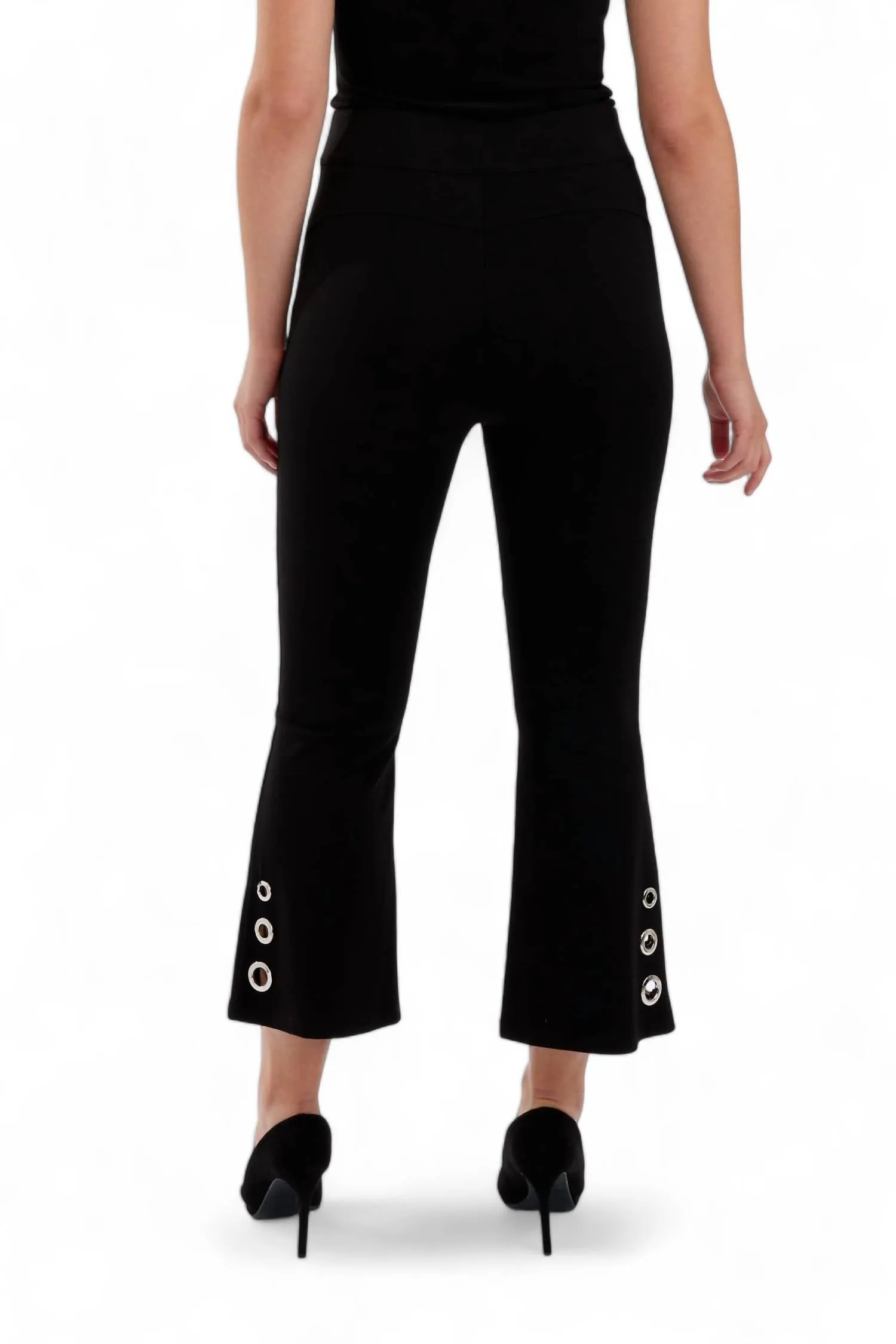 Grommet Detail Pants In Black