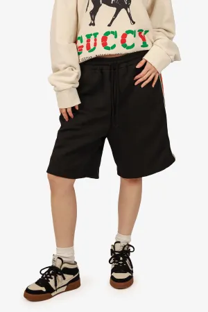 Gucci Black/Red/Green Side Panel 'GG' Sweat Shorts Size M Mens