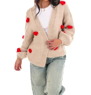 Heartfelt Knit Cardigan In Sand