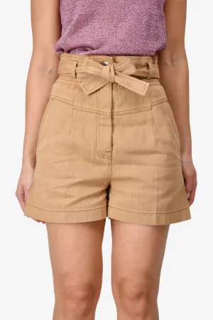 Hermès Brown Khaki Cotton Shorts with Belt Size 34