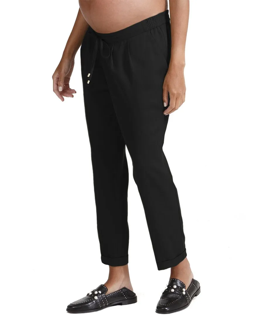 Ingrid & Isabel Maternity Tapered Linen-Blend Ankle Pant