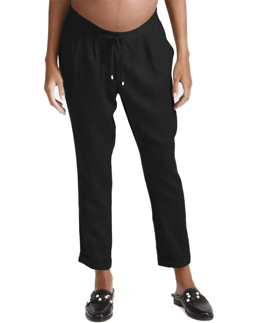 Ingrid & Isabel Maternity Tapered Linen-Blend Ankle Pant