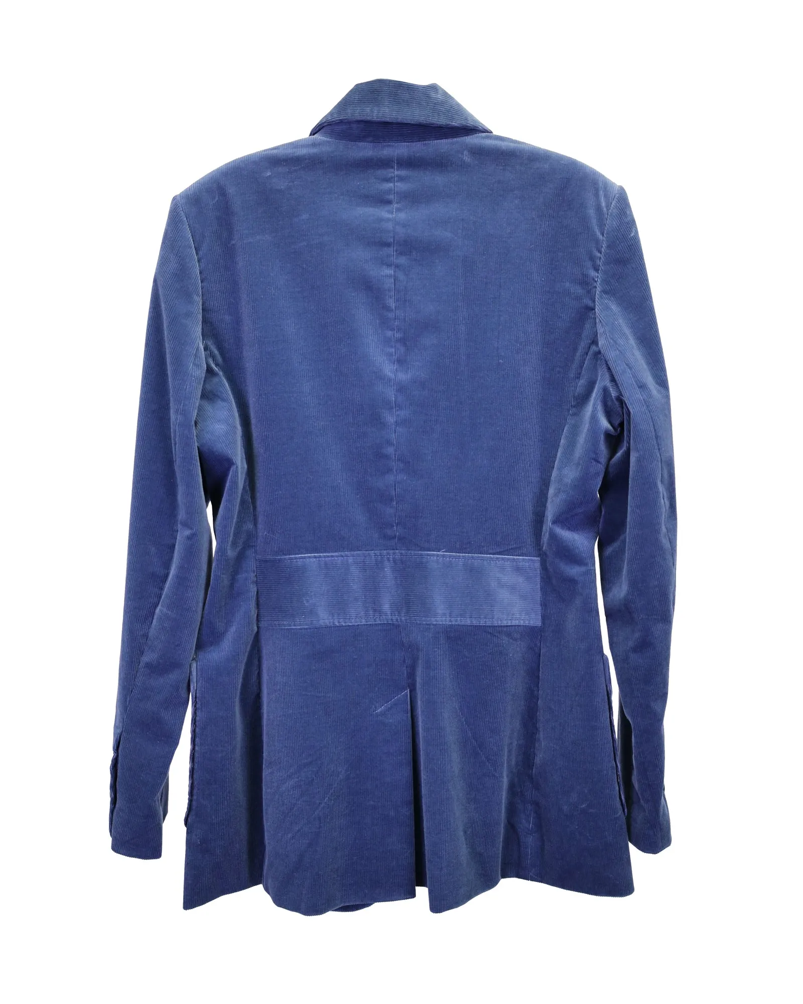 Iris & Ink Velvet Petrol Suit Set in Blue Cotton