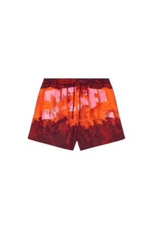 Ken-37-D-Pop Mid-length swim shorts with graphic print Red