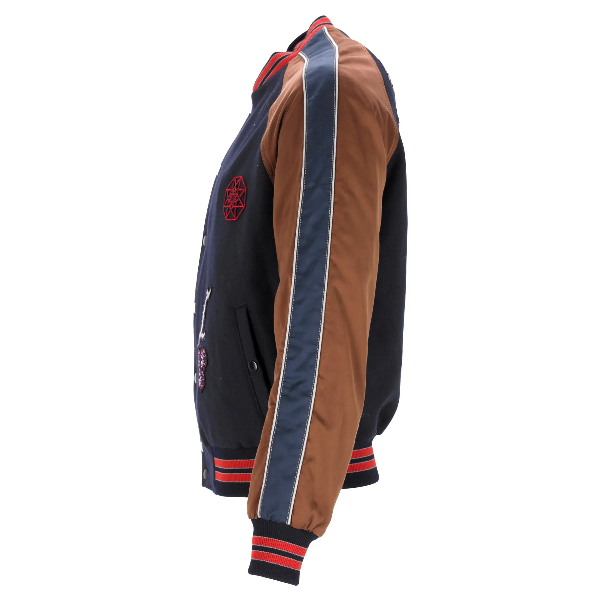 Lanvin Patched Varsity Jacket in Multicolor Wool