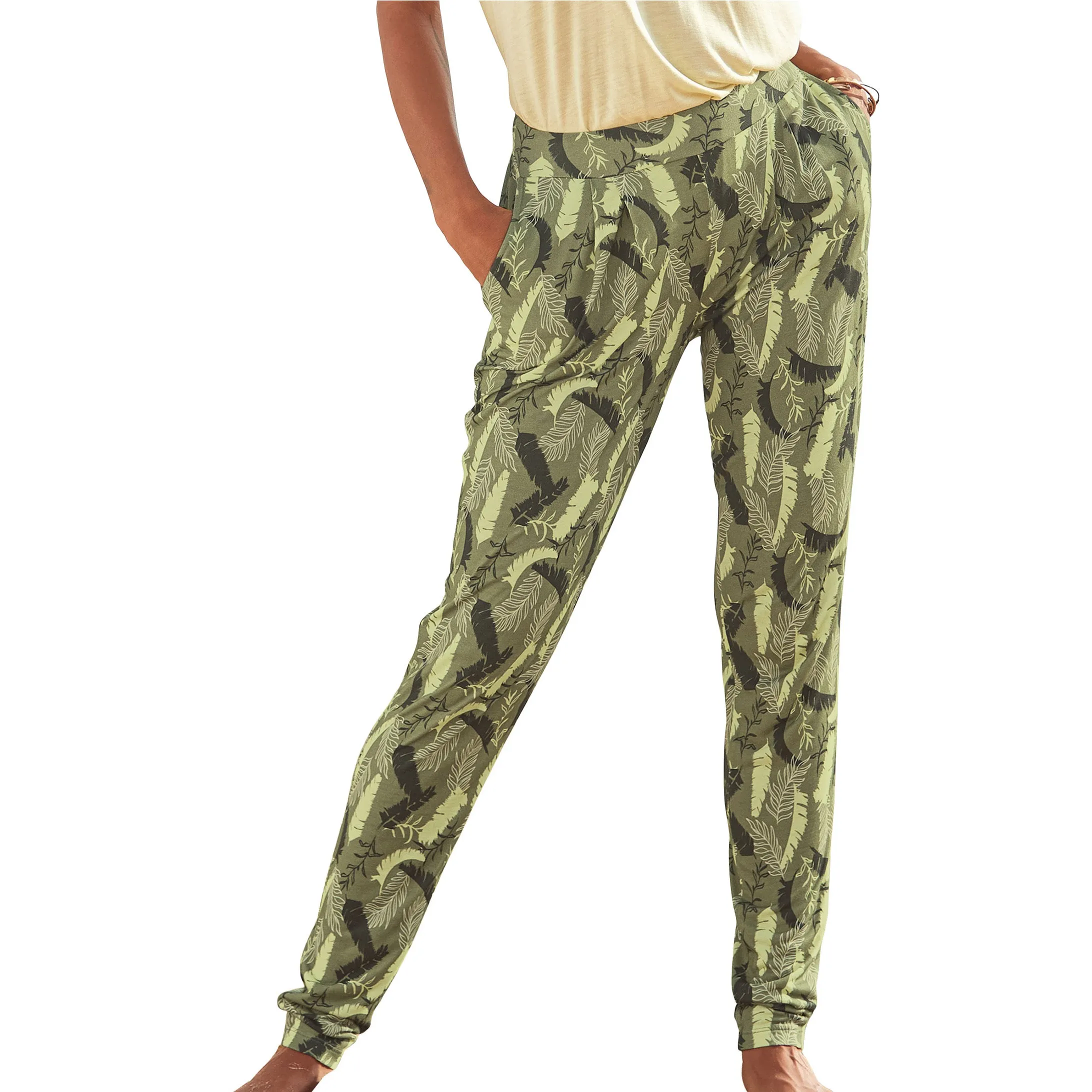 LASCANA Women's Patterned Straight Leg Pants