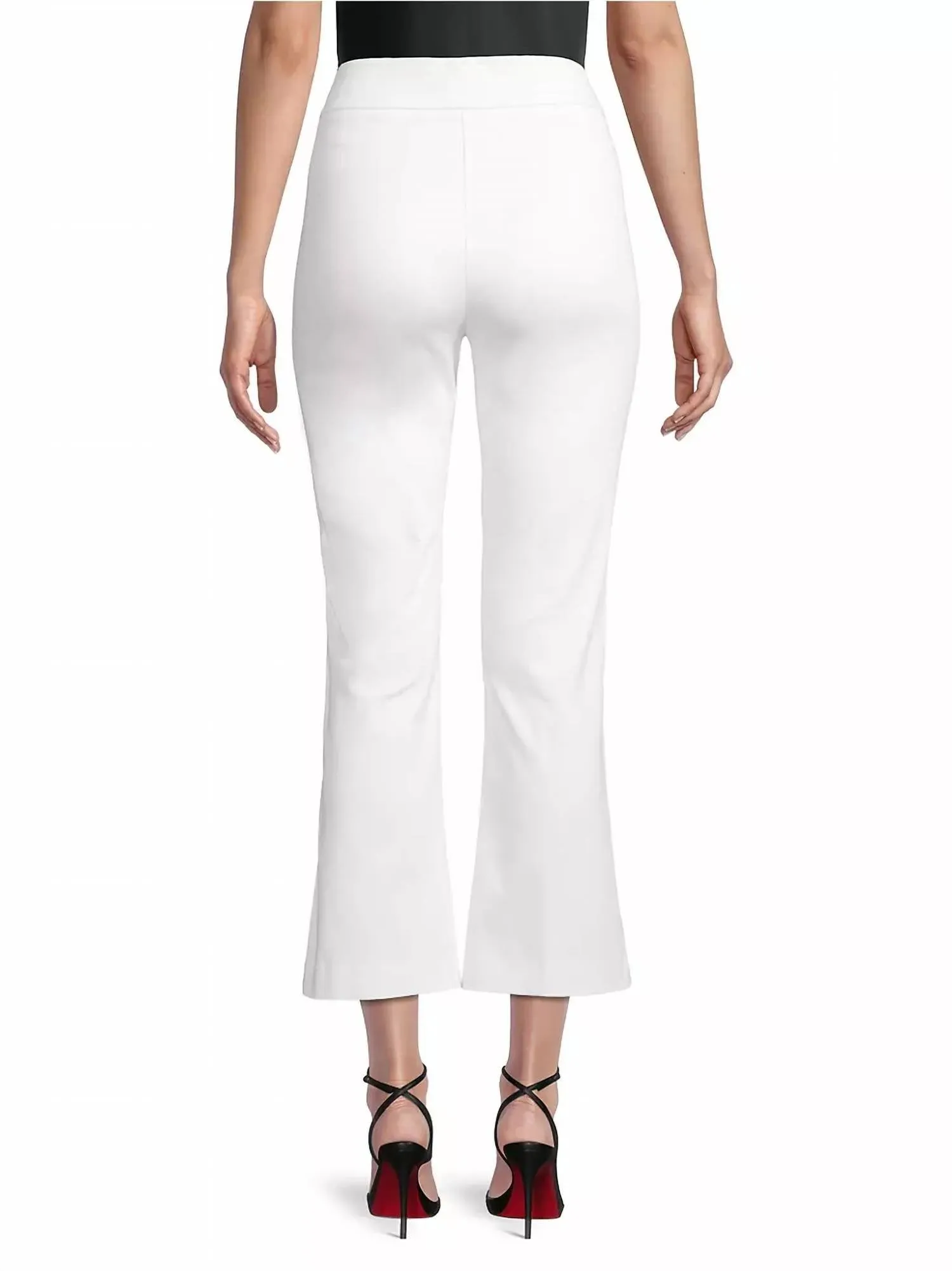 Leo Ponti Jersey Crop Flare Pants In Off-White