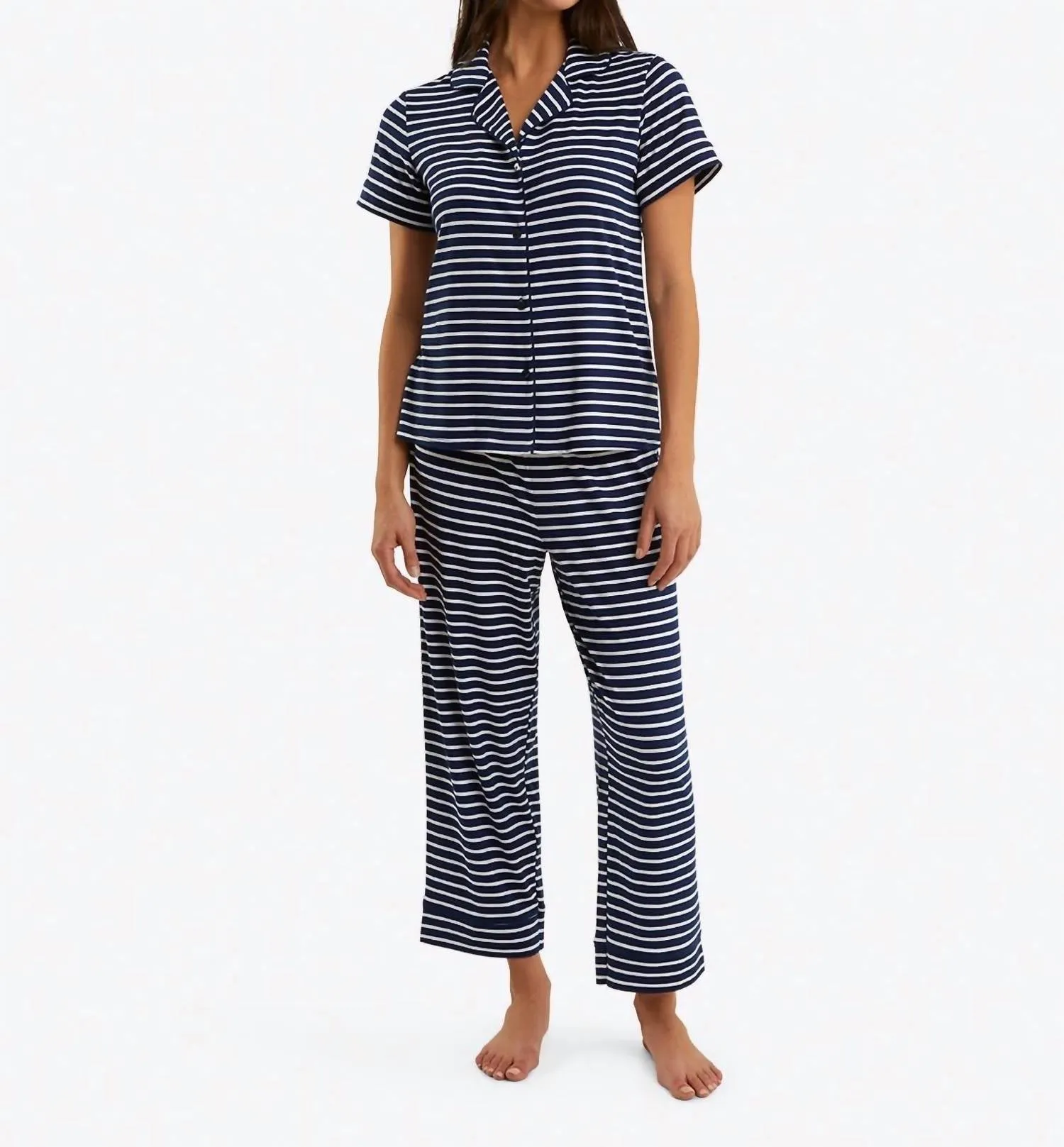 Linda Pajama Set In Nautical Stripe