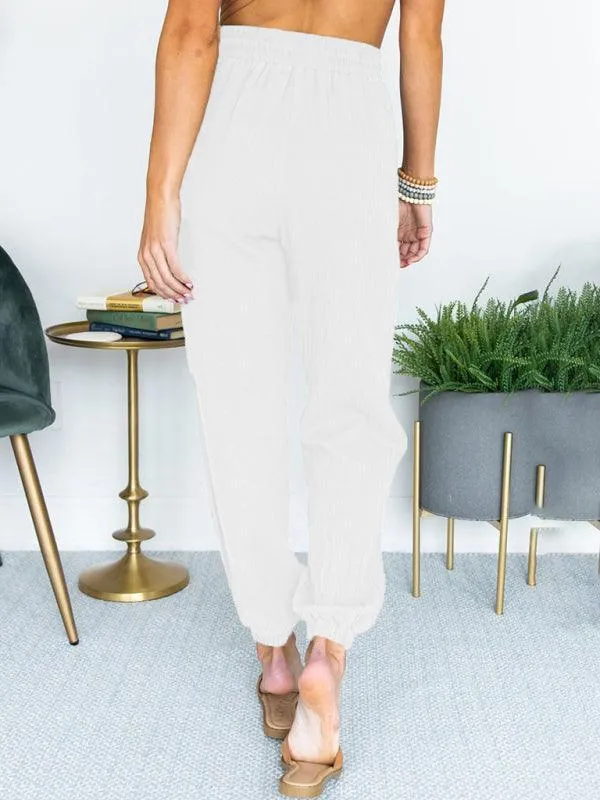 Linen Drawstring Women's Jogger Pants