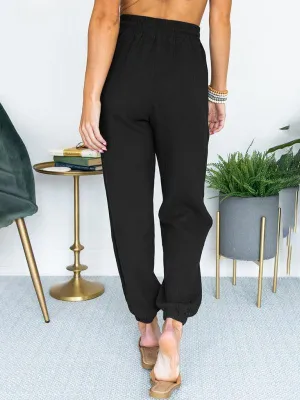 Linen Drawstring Women's Jogger Pants