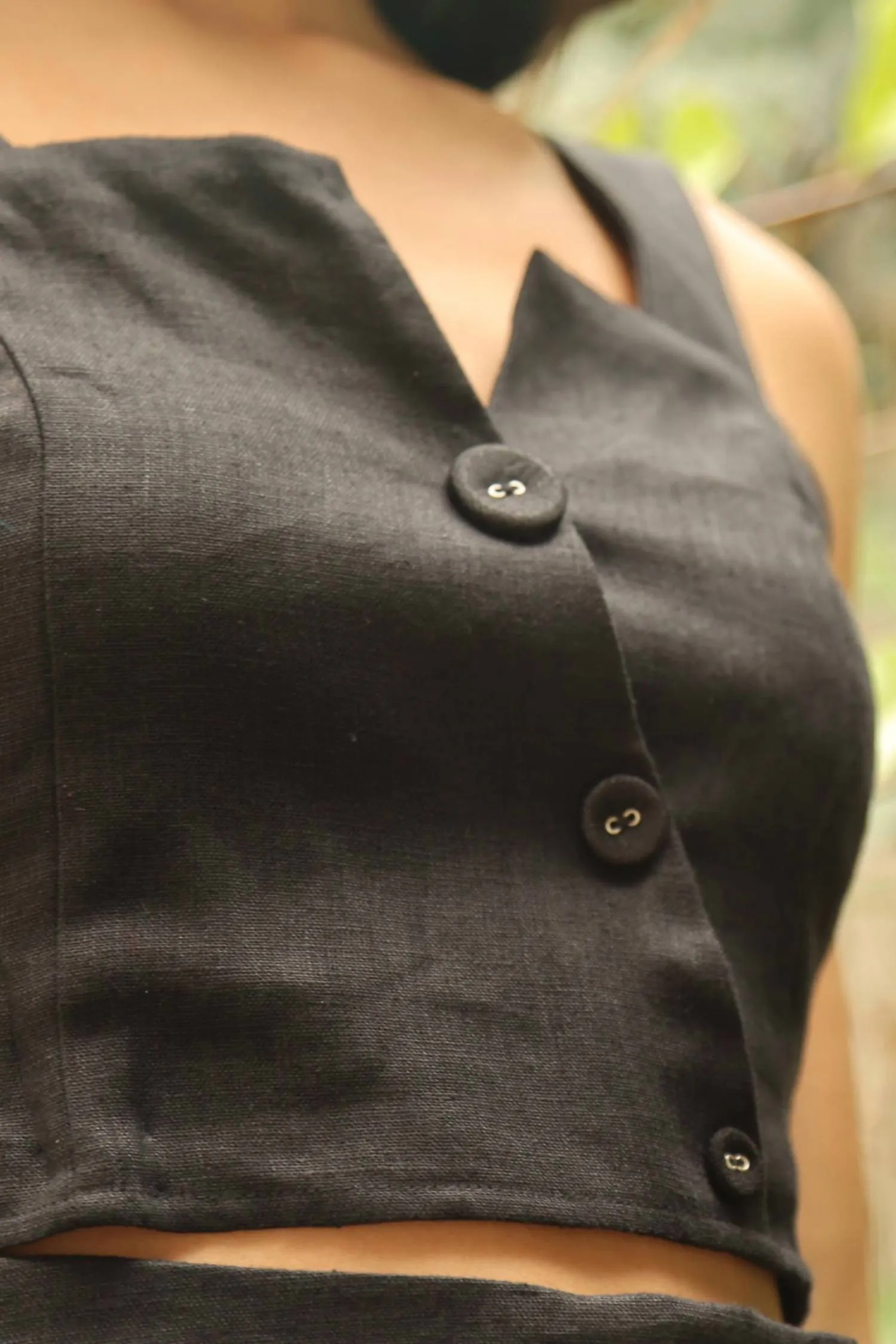 Linen Short Set In Black